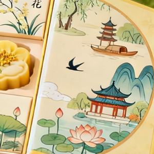 中式糕点双开门礼盒